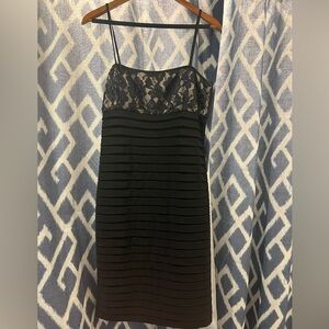 Eliza J Black Floral Lace Top Size 10 Cocktail Dress